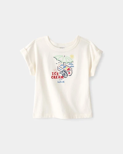 Toddler Girl Ice Cream Top - Cream