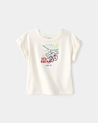 Toddler Girl Ice Cream Top - Cream
