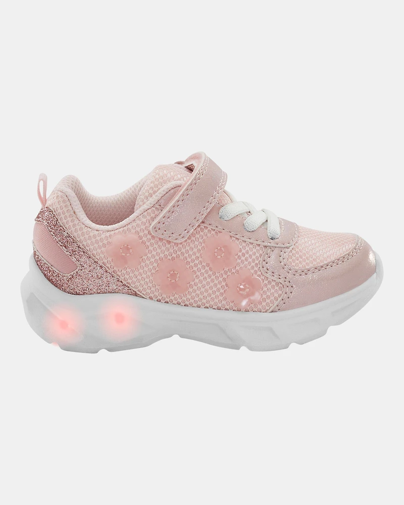 Toddler Glitter Light Up Sneakers - Pink