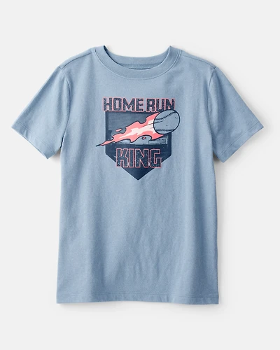 Kid Home Run Baseball Short-Sleeve Graphic Tee - Blue