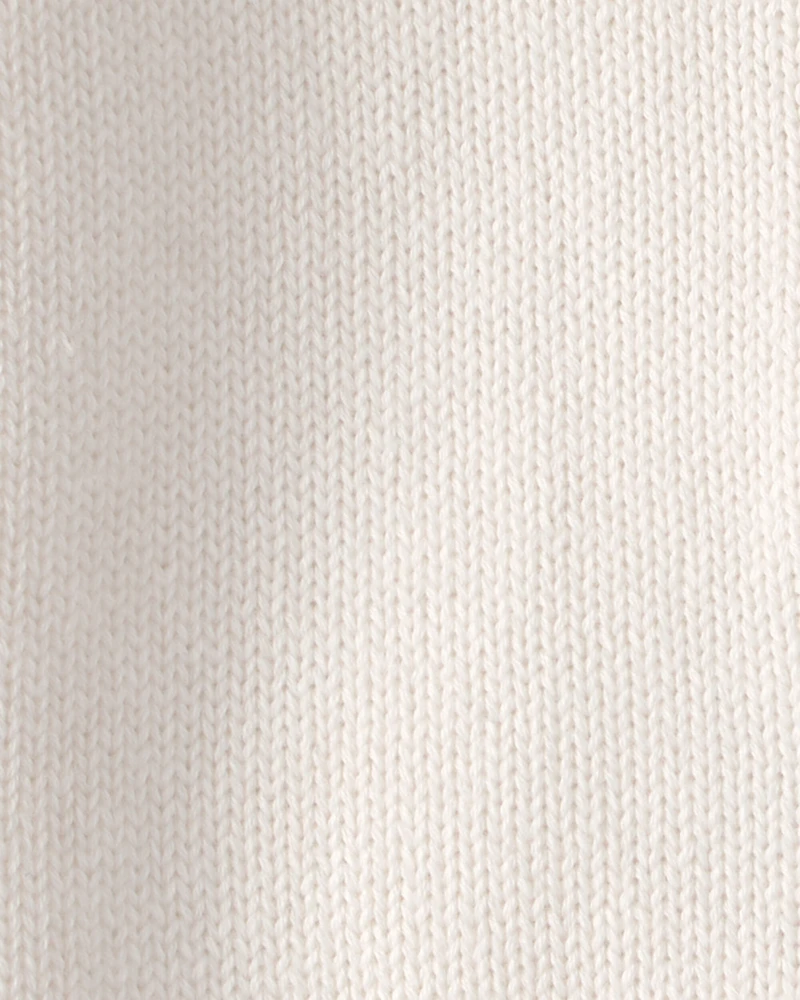 Baby Girl Floral Button-Up Cardigan Sweater - Ivory