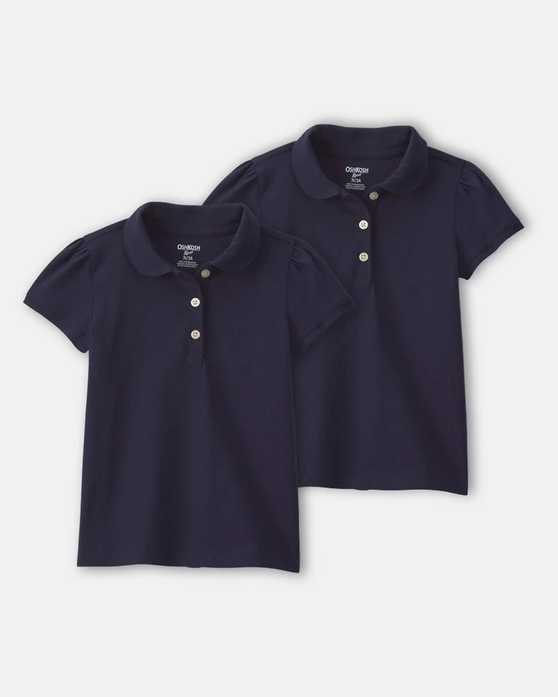 Toddler Girl 2-Pack Uniform Polo Shirts