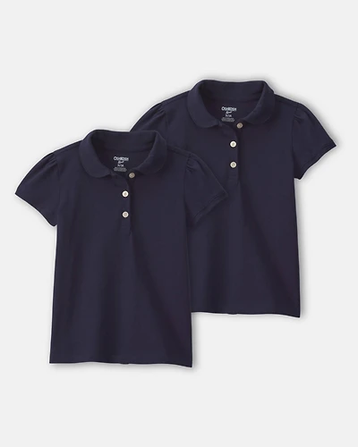 Toddler Girl 2-Pack Uniform Polo Shirts