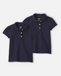 Toddler Girl 2-Pack Uniform Polo Shirts