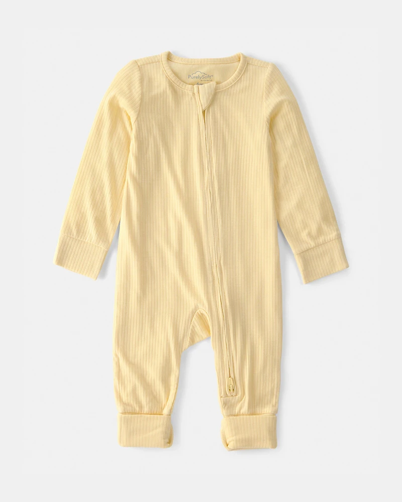 Baby 2-Way Zip PurelySoft Sleep & Play Pajama - Yellow