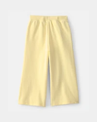Toddler Girl French Terry Wide-Leg Pants - Yellow