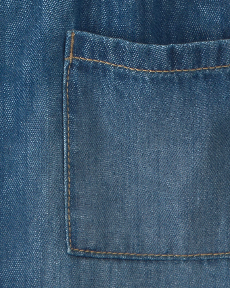 Baby Girl Denim Long-Sleeve Dress - Medium Wash