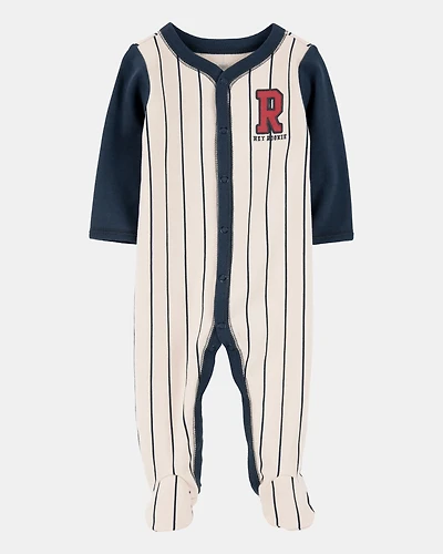 Baby Boy Baseball Rookie Snap Cotton Sleep & Play Pajamas