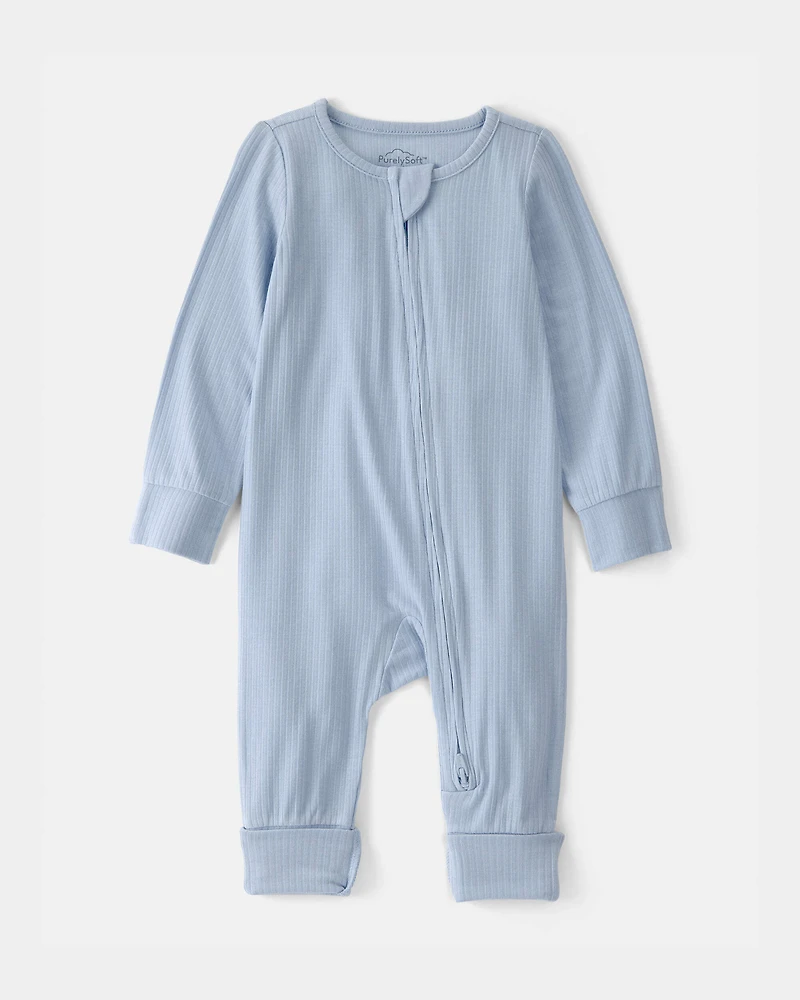 Baby Boy 2-Way Zip PurelySoft Sleep & Play Pajama - Blue