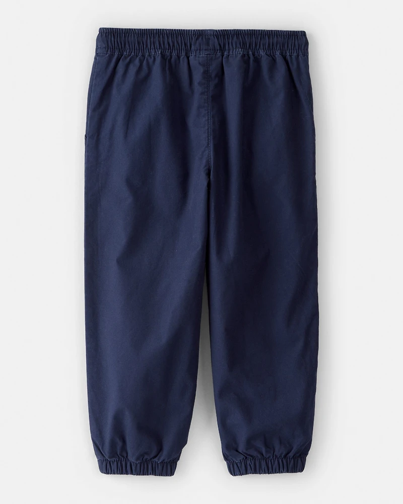 Toddler Boy Lined Joggers - Navy