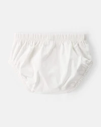 Baby Girl Gardening Print Sleeveless Dress - White