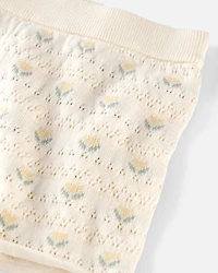 Toddler Girl Organic Cotton Sweater Knit Set in Honey Floral Print