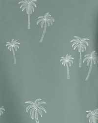 Baby Boy Recycled Long-Sleeve Rashguard Swimsuit in Palm Tree
