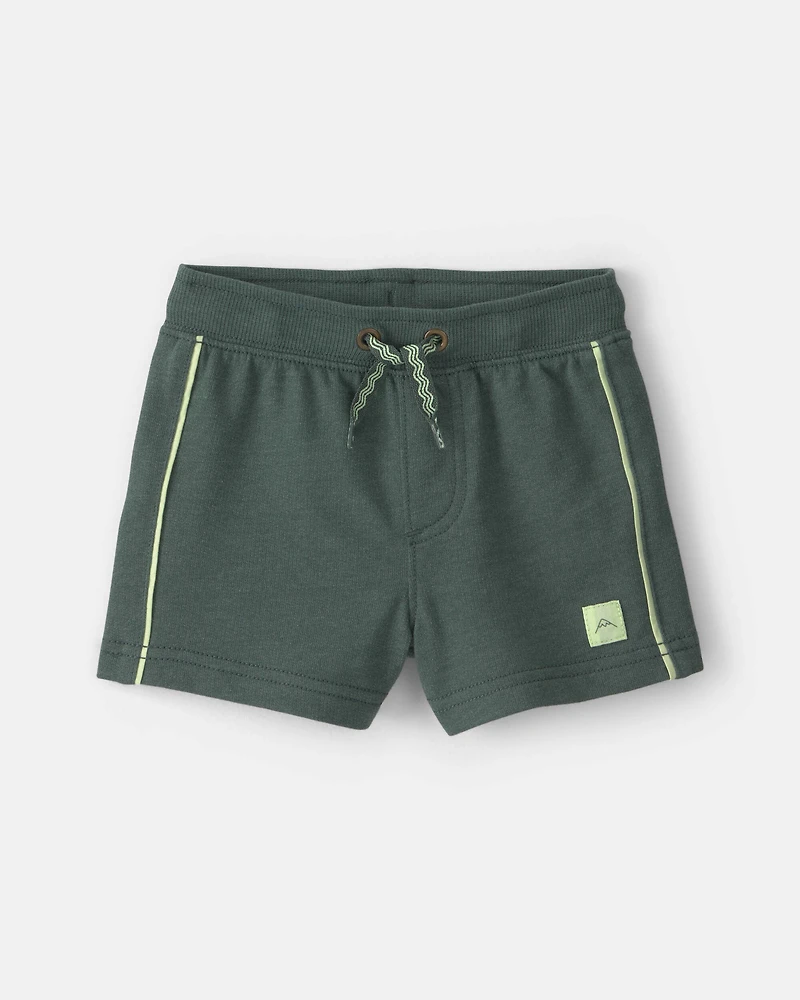 Baby Boy French Terry Shorts - Olive Green