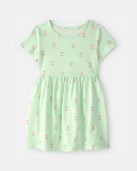Toddler Girl Floral Short-Sleeve Dress - Green