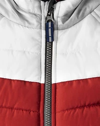 Toddler Boy 2-Piece Color Block Hooded Snowsuit Jacket & Bib Set