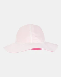 Toddler Girl Reversible Solid Swim Hat - Pink/White