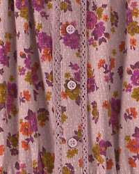 Kids Floral Long-Sleeve Top - Pink