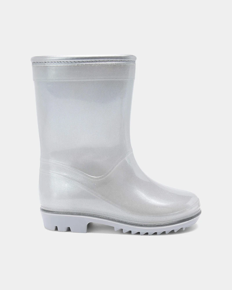 Toddler Girl Rain Boots - Silver