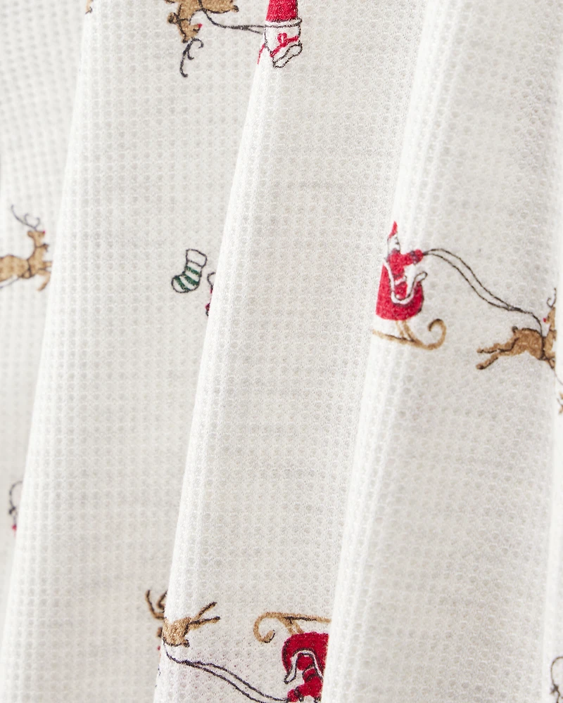 Kid Santa Sleigh PurelySoft Long-Sleeve 2-Piece Pajamas - Grey