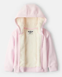 Toddler Girl 2-Piece Hooded Zip-Up Jacket & Joggers Set - Pink