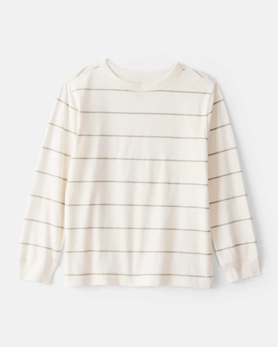 Boys Striped Long-Sleeve Tee - Ivory