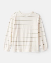Boys Striped Long-Sleeve Tee - Ivory