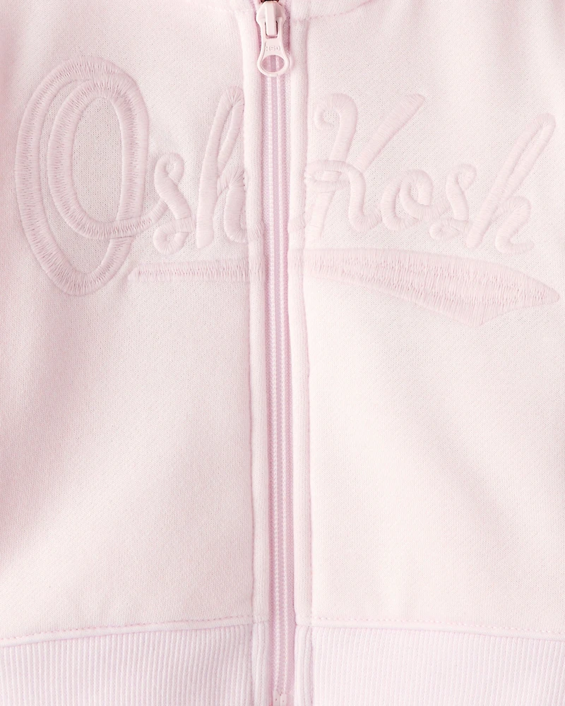 Baby Girl Hooded Zip-Up Jacket - Pink