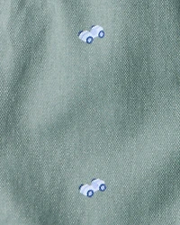 Baby Race Car Print Overalls - Green