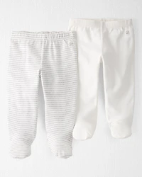 Baby 2-Pack Organic Cotton Rib Footed Pants