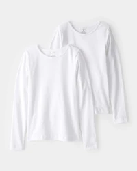 Girls Long-Sleeve Undershirts - White