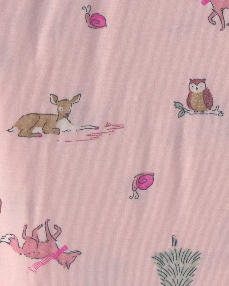 Toddler Girl 2-Piece Woodland PurelySoft™ Snug Fit Pajama Set - Pink
