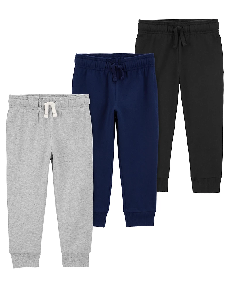 Baby 3-Pack Pull-On French Terry Joggers