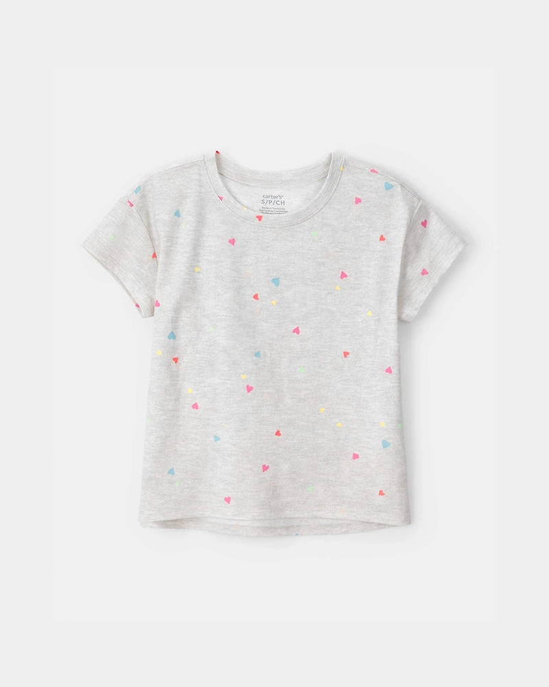 Girls Heart Top - Grey