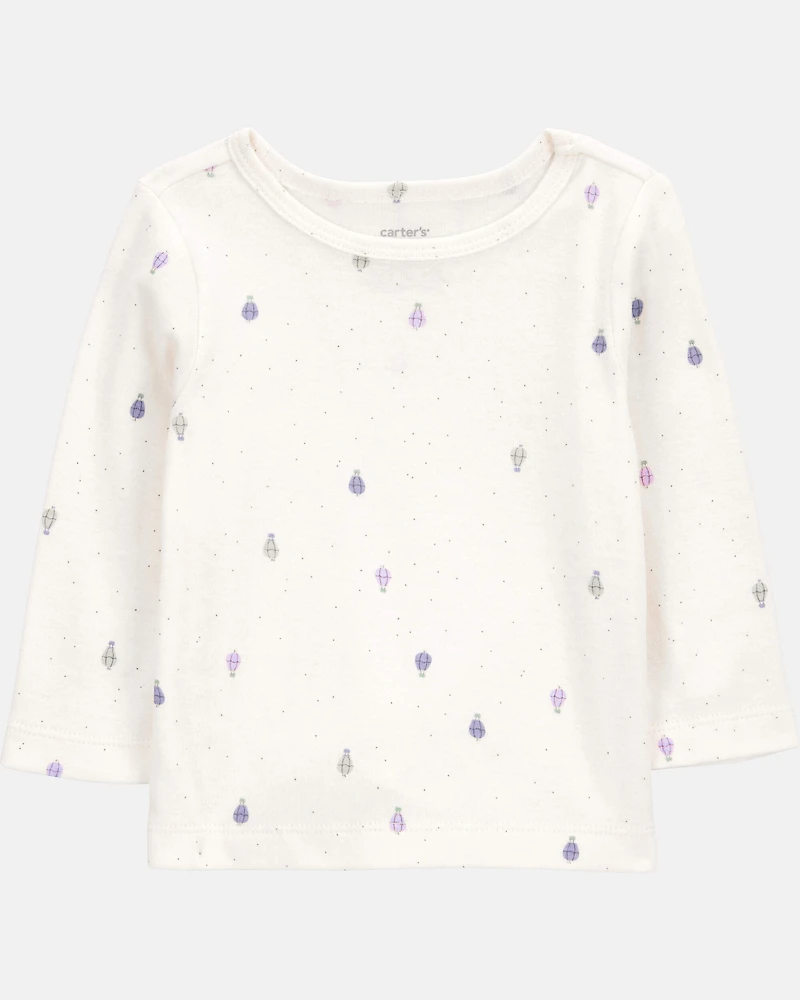Baby Girl 2-Piece Long-Sleeve Tee & Coverall Set - Purple