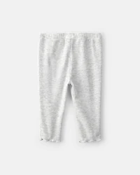 Baby Girl Rib Pull-On Leggings - Grey