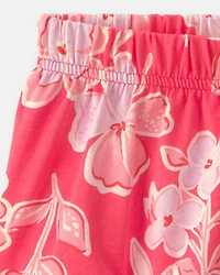Toddler Girl 2-Piece Floral Top & Skirt Set - Orange