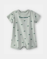 Baby Boy Snail Short-Sleeve Romper - Green