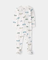 Baby Boy Car Print PurelySoft Footie 1-Piece Pajamas - Ivory