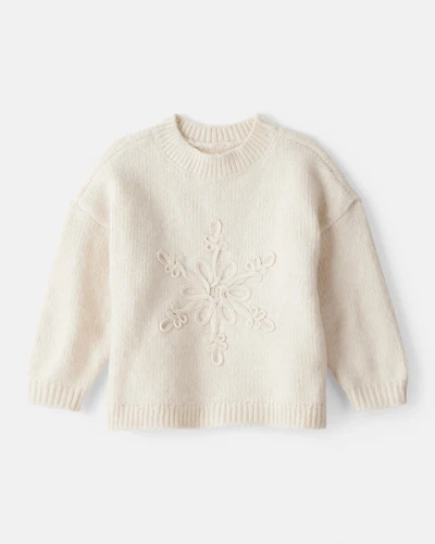 Baby Girl Snowflake Long-Sleeve Sweater - Cream