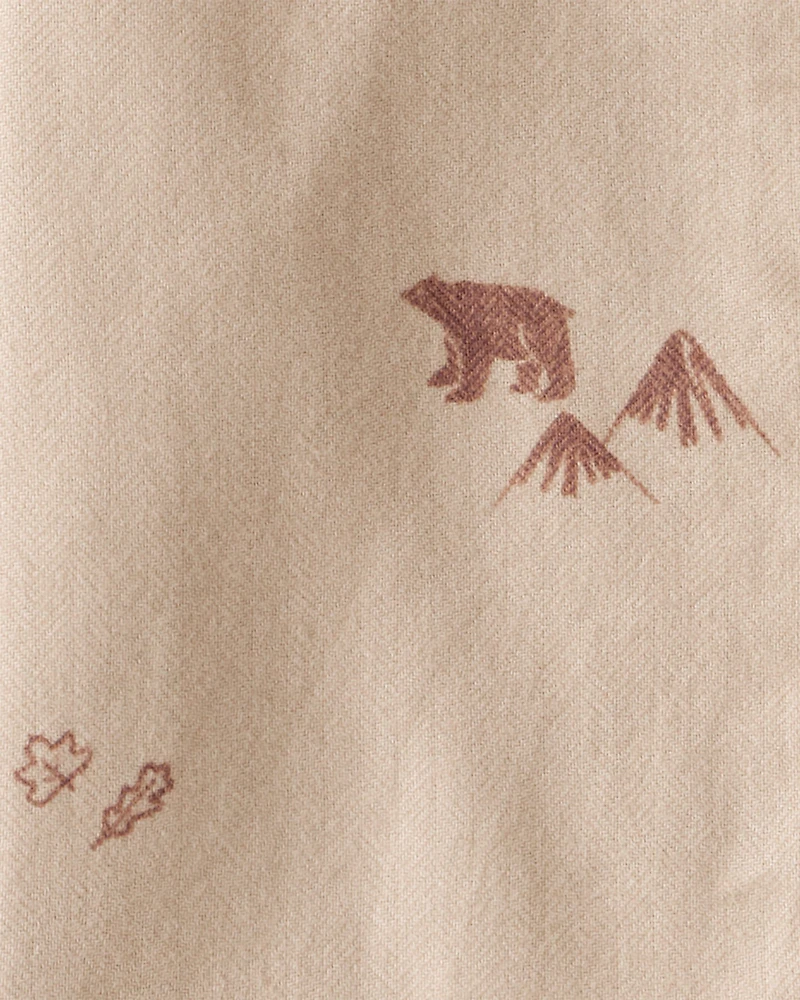 Toddler Boy Outdoor Camping Button-Down Shirt - Tan