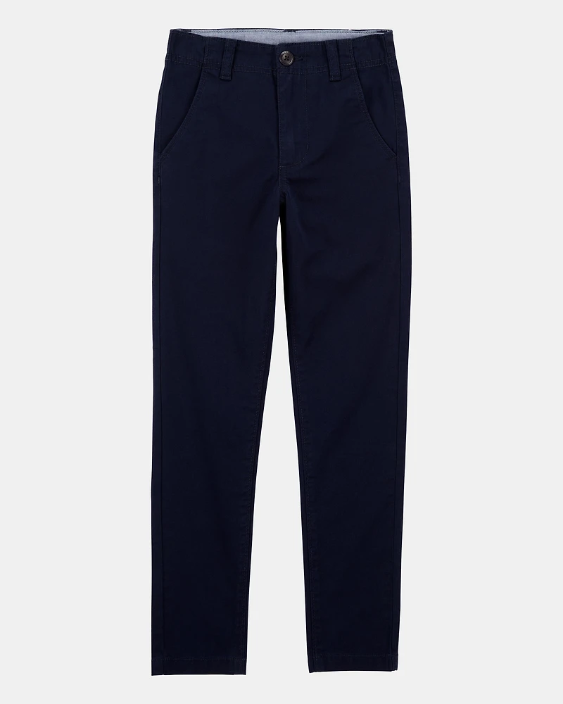 Kid Slim Tapered Chino Uniform Pants - Navy