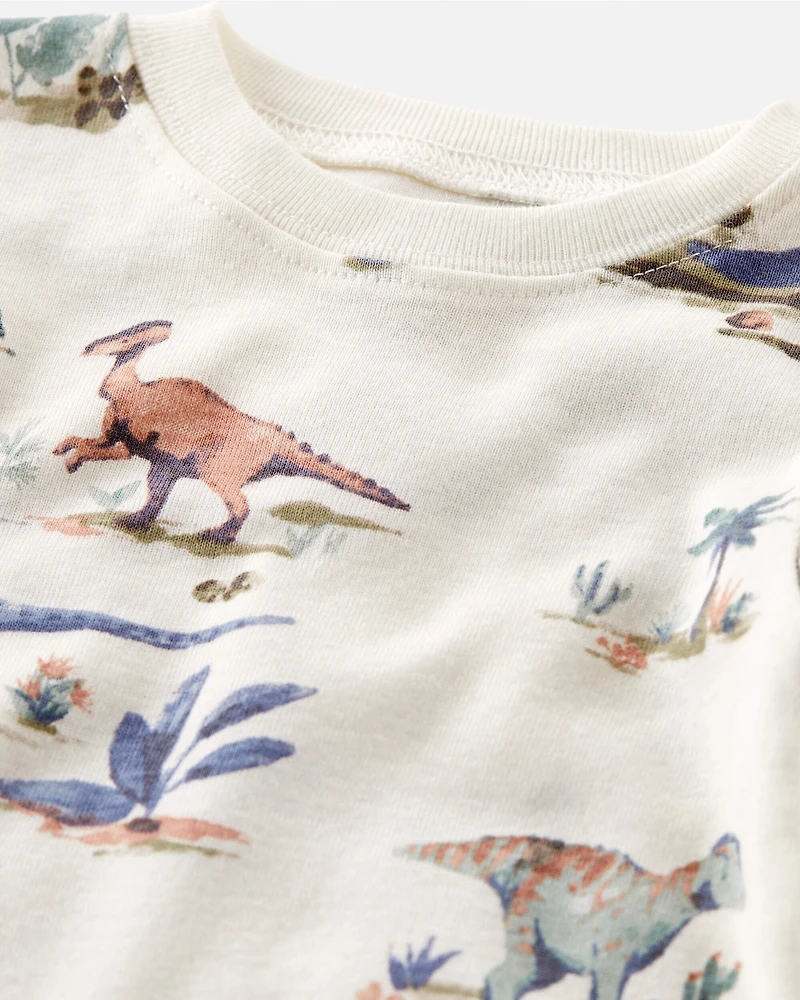 Baby Dinosaur Print Organic Cotton Pajamas Set
