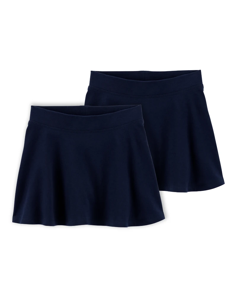 Toddler 2-Pack Ponte Knit Uniform Skirts - Navy