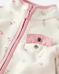 Baby Girl Recycled Microfleece Jumpsuit in Radiant Rose Print