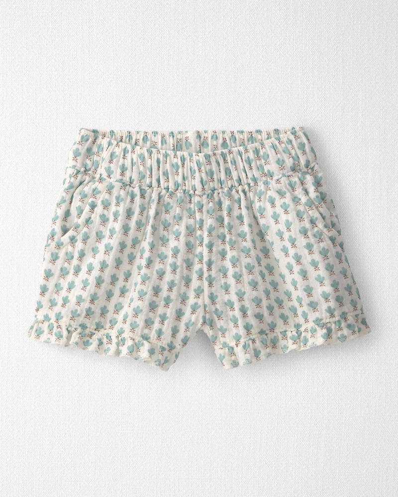 Baby Girl 2-Piece Organic Cotton Gauze Top & Short Set in Floral