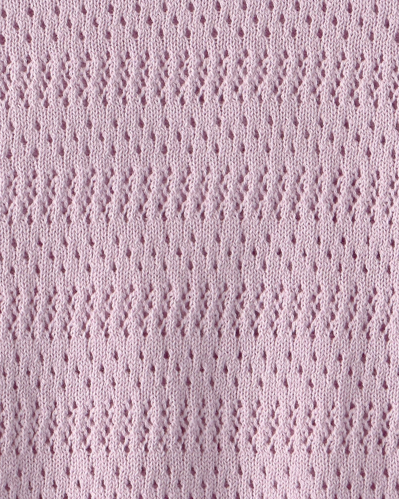 Toddler Girl Scalloped Sweater - Purple