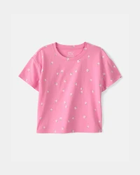 Toddler Girl Floral Relaxed Top - Pink