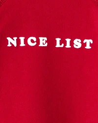 Baby Boy DayDream Fleece Christmas Nice List Long-Sleeve Pullover Sweatshirt - Red