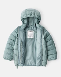 Toddler Packable Hooded Puffer Jacket - Green